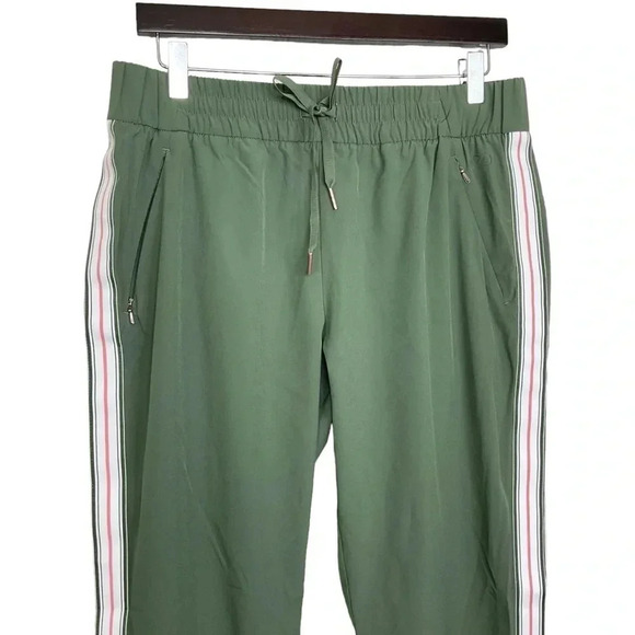 Calia Green Jogger Pants Mid Rise Tuxedo Stripe Medium - Picture 2 of 5